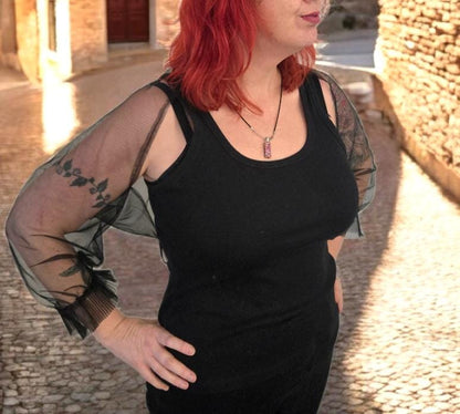 Black Net Lace Shoulder Shrug - Gothic Bolero Arm Cover Up - Oh My Gothness
