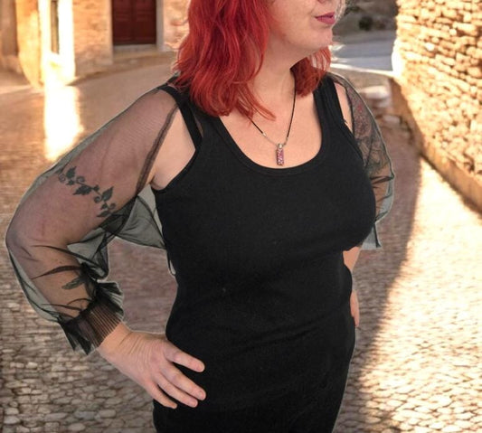 Black Net Lace Shoulder Shrug - Gothic Bolero Arm Cover Up - Oh My Gothness