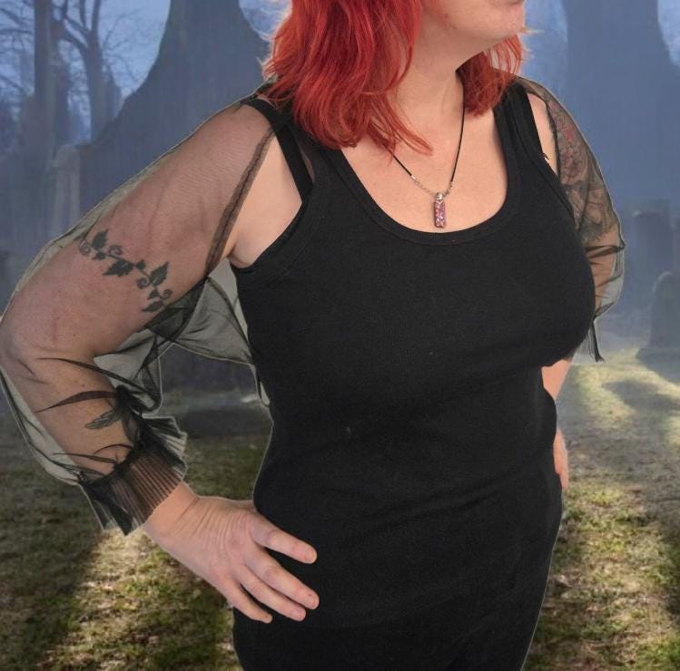 Black Net Lace Shoulder Shrug - Gothic Bolero Arm Cover Up - Oh My Gothness