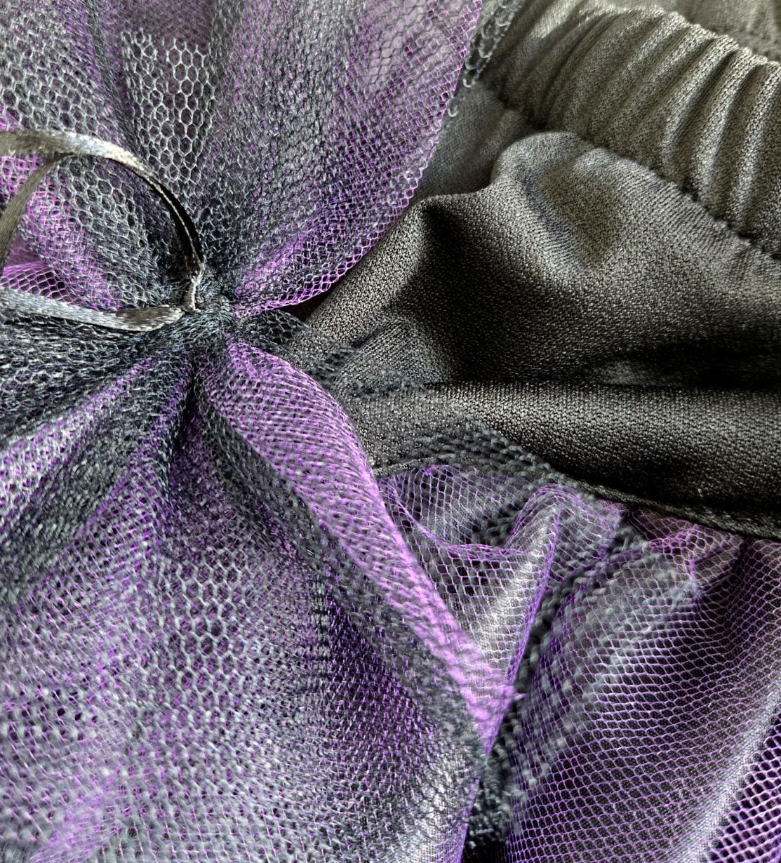 Black & Purple Lolita Tutu Skirt Net Lace - Maid Dance Gothic Emo Kawaii Size 6 - 10 (UK) - Oh My Gothness