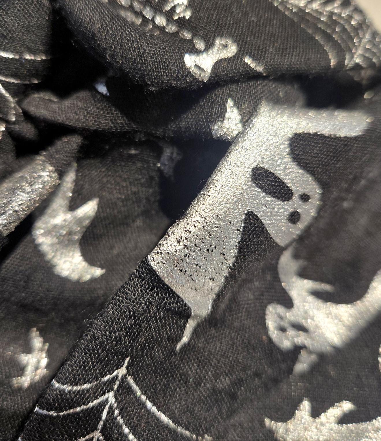 Black & Silver Chiffon Cravat Bow Tie - Steampunk, Ghosts Spiders, Gothic, Halloween - Oh My Gothness