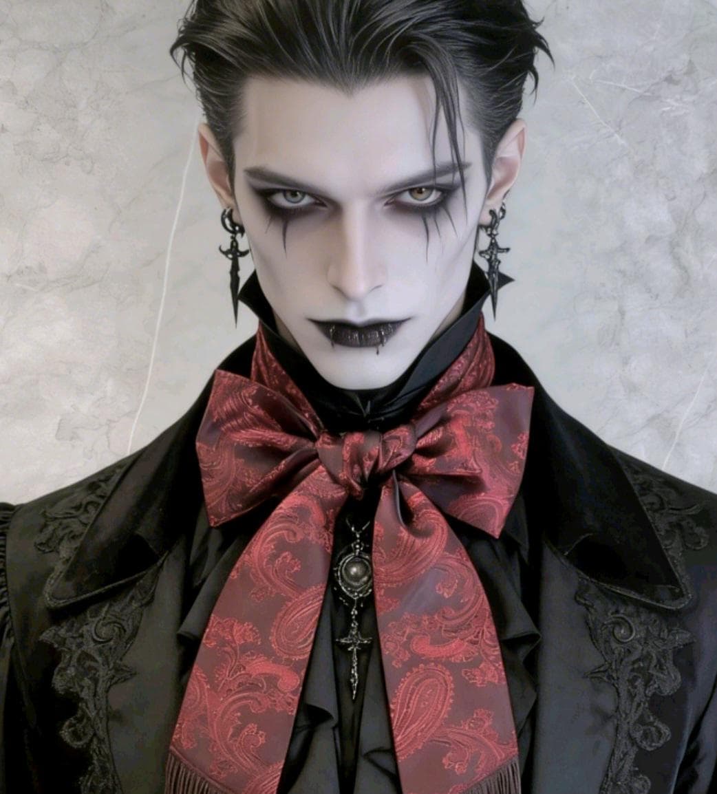 Burgundy Red Silky Paisley Cravat Bow Tie - Steampunk Gothic Victorian Costume Wedding - Oh My Gothness