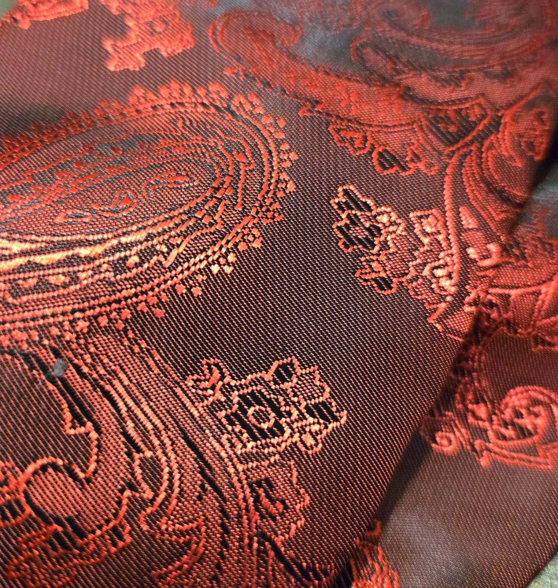 Burgundy Red Silky Paisley Cravat Bow Tie - Steampunk Gothic Victorian Costume Wedding - Oh My Gothness