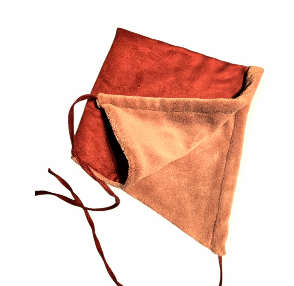 Burgundy Red Velvet Hood Hat Fleece Lined Whimsical Pixie Adult Size HT58 - Oh My Gothness