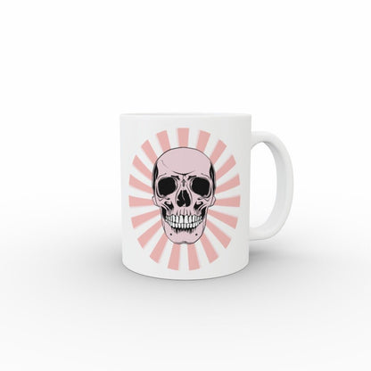 Ceramic Mug 11oz Gift Boxed Skull and Candy Pow Funky Pink White - Oh My Gothness