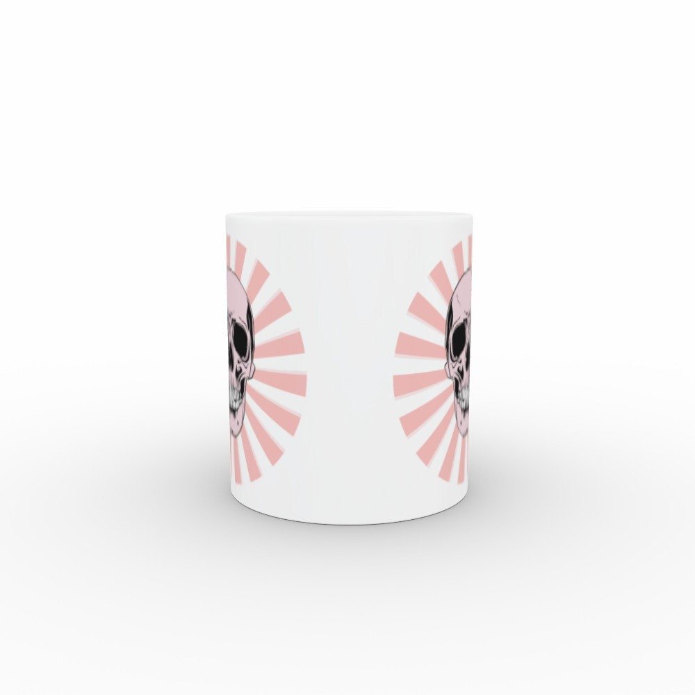 Ceramic Mug 11oz Gift Boxed Skull and Candy Pow Funky Pink White - Oh My Gothness