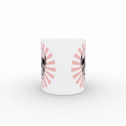 Ceramic Mug 11oz Gift Boxed Skull and Candy Pow Funky Pink White - Oh My Gothness