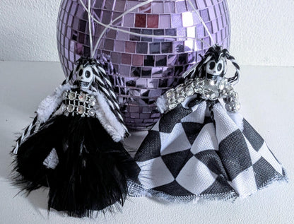 Creepy Handmade Skull Fairy Christmas Ornament, Gothic Xmas Decor (Set of 2) - Oh My Gothness