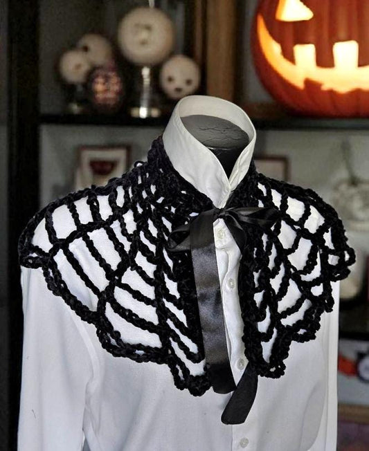 Crochet Spider Web Chenille Shawl: Gothic Steampunk Lace Wrap - Oh My Gothness