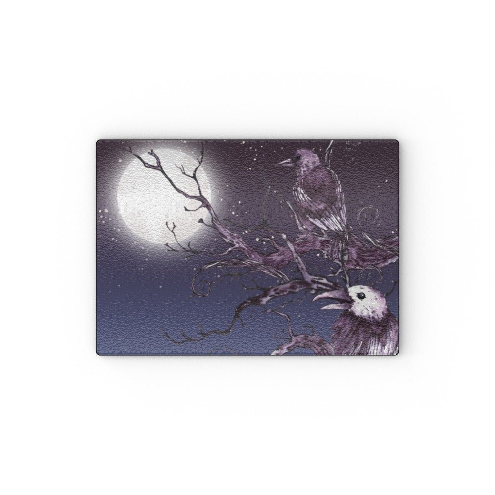 Crows by Moonlight Glass Chopping Board - Oh My Gothness