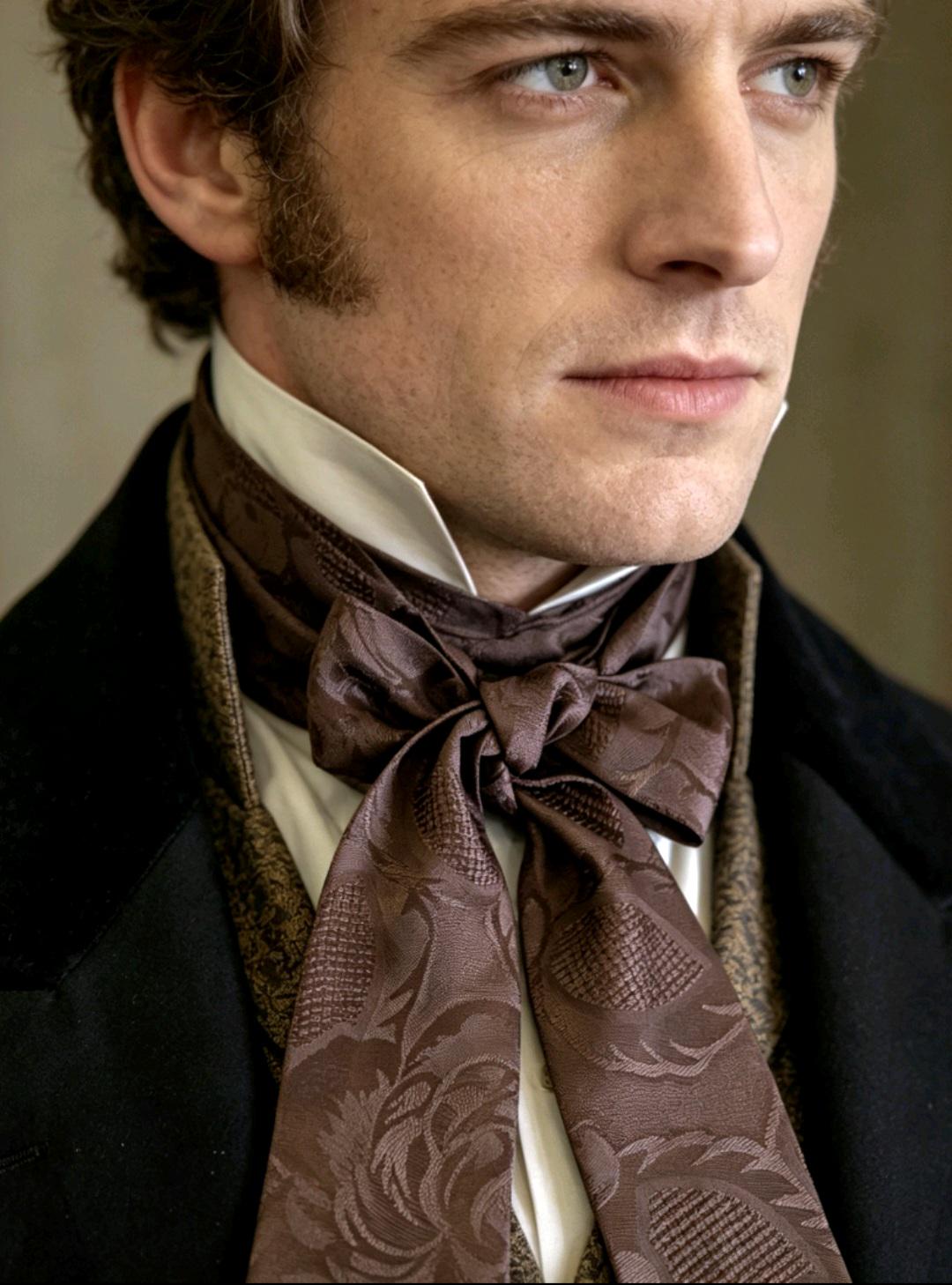 Dark Brown Jacquard Cravat Bow Self Tie - Steampunk Wedding - Oh My Gothness
