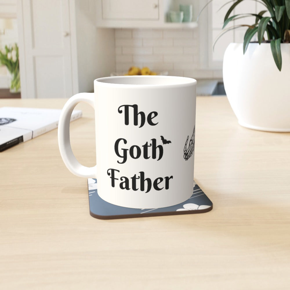 White 11 oz Cermaic Mug The Goth Father Mug Boxed Gift For Dad