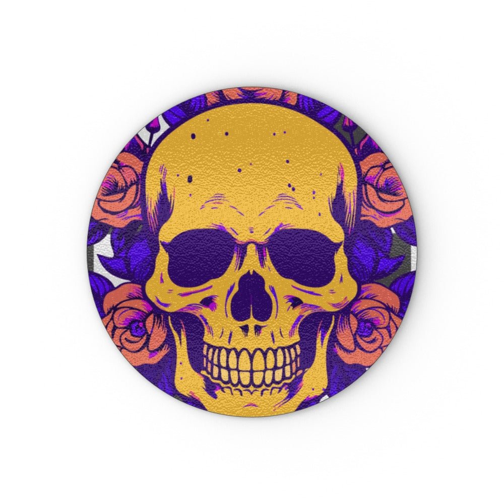 Funky Skull and Roses on a check board Glass Chopping Board - Oh My Gothness