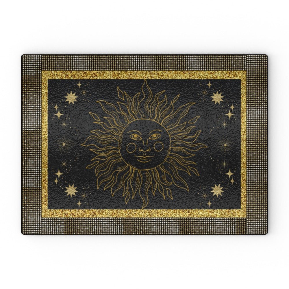 Gold Sun and Stars Glass Chopping Board - Oh My Gothness