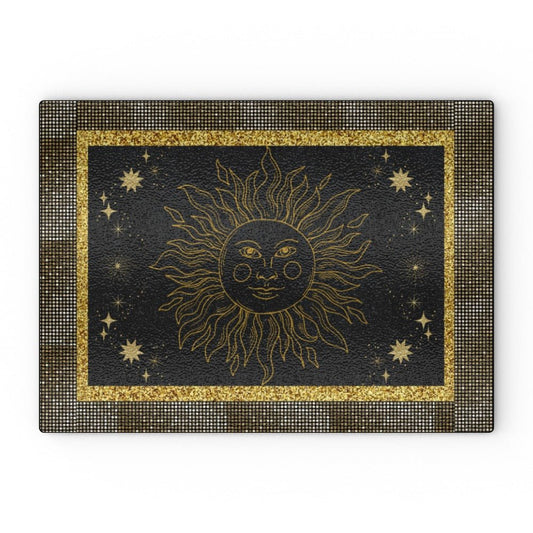 Gold Sun and Stars Glass Chopping Board - Oh My Gothness