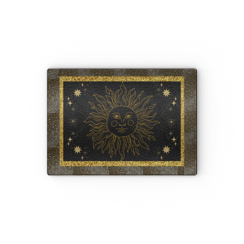 Gold Sun and Stars Glass Chopping Board - Oh My Gothness
