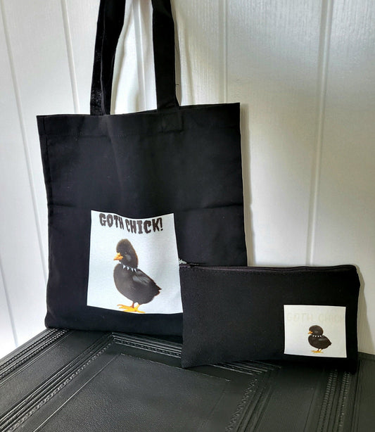 Goth Chick Mini Tote Bag & Makeup Case Set - Oh My Gothness