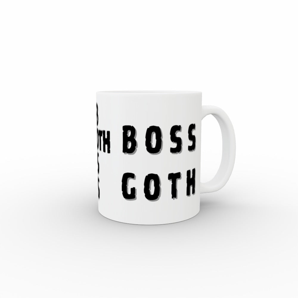 White Caramic 11oz Mug Boss Goth Funny Tea or Coffee Office Cups