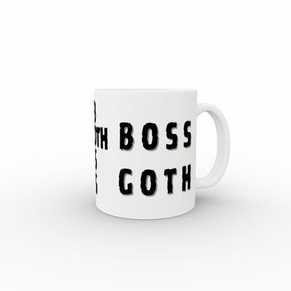White Caramic 11oz Mug Boss Goth Funny Tea or Coffee Office Cups
