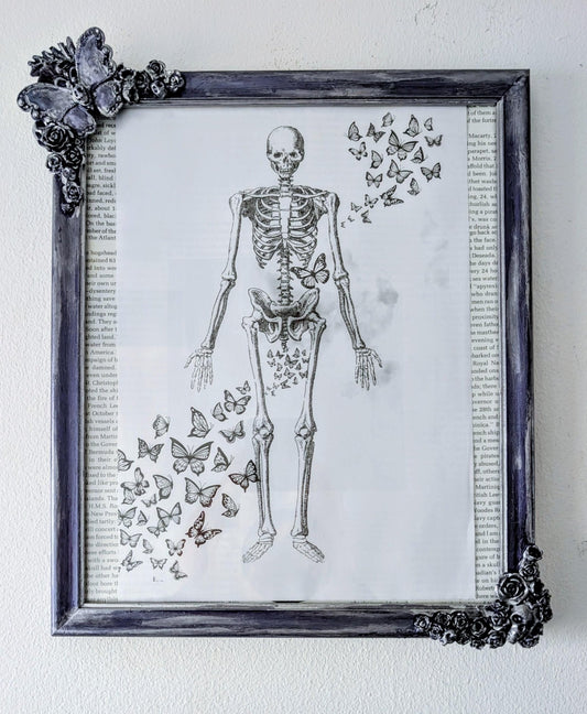 Gothic Picture Frame: Purple and Silver, Butterfly, Skulls and Roses - Oh My Gothness