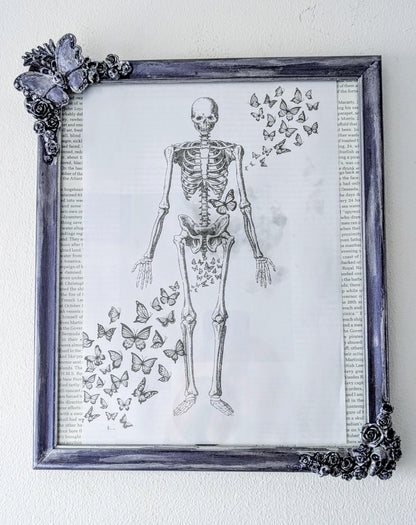 Gothic Picture Frame: Purple and Silver, Butterfly, Skulls and Roses - Oh My Gothness