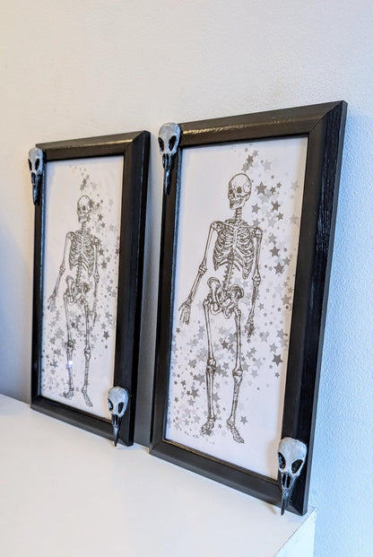Gothic Wall Hanging Photo Frames with Crow Skulls, Creepy Home Decor - Oh My Gothness