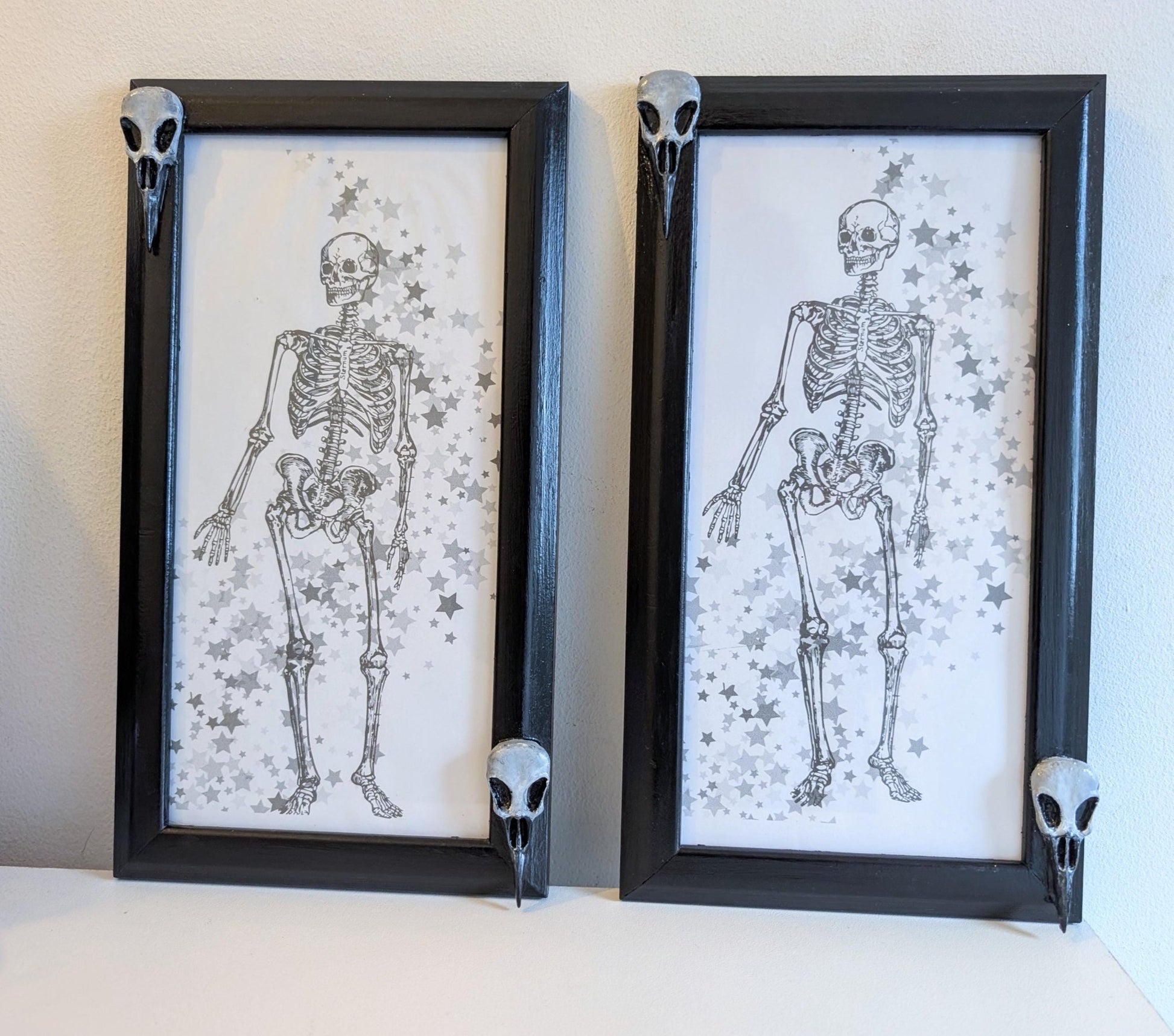 Gothic Wall Hanging Photo Frames with Crow Skulls, Creepy Home Decor - Oh My Gothness