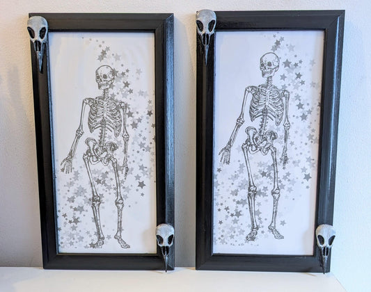 Gothic Wall Hanging Photo Frames with Crow Skulls, Creepy Home Decor - Oh My Gothness