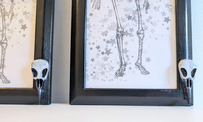 Gothic Wall Hanging Photo Frames with Crow Skulls, Creepy Home Decor - Oh My Gothness
