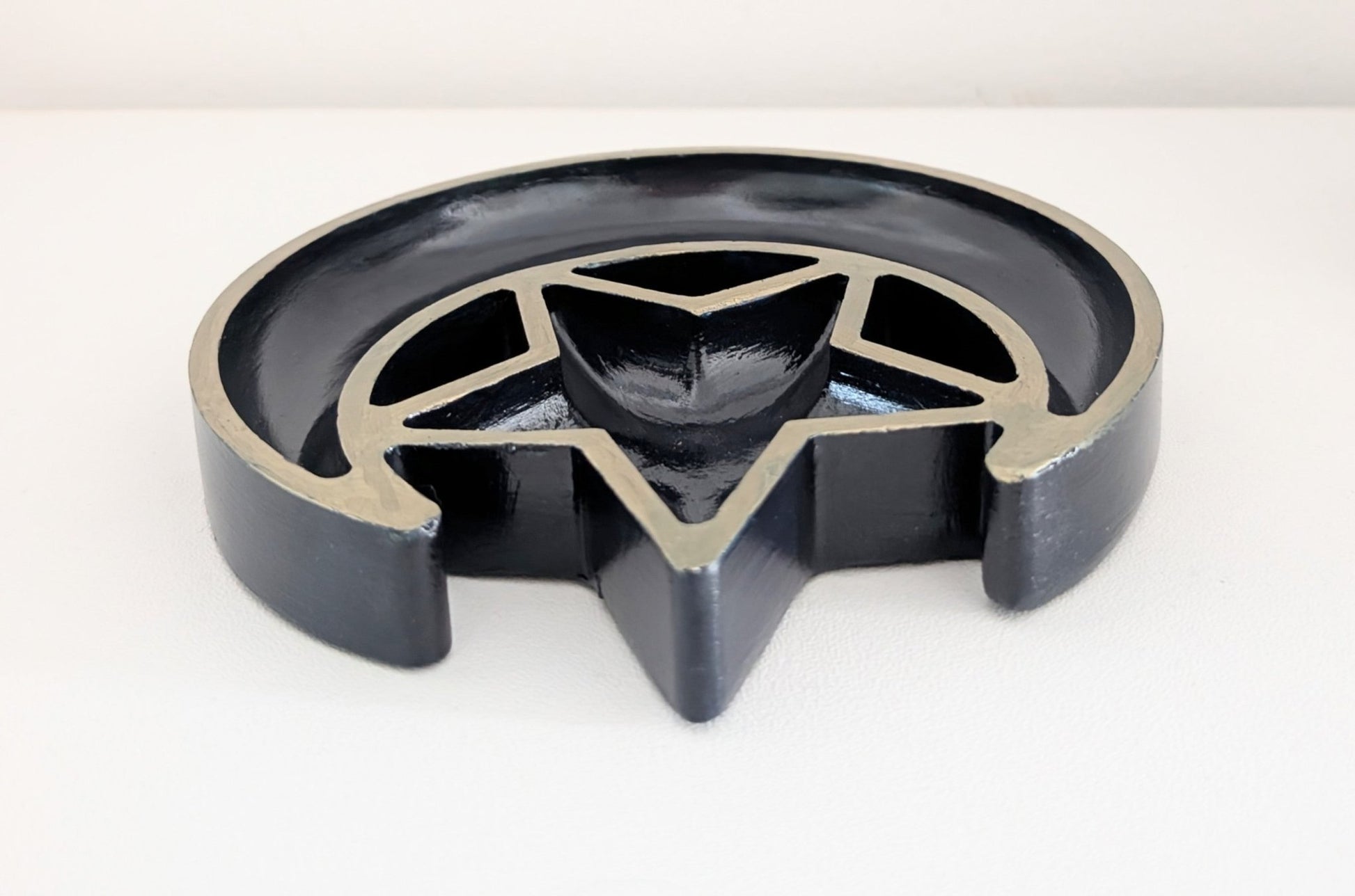 Hand Cast Moon and Stars Trinket in Dark Blue + Pale Gold. Jewellery Holder 90s Gothcore Home Decor - Oh My Gothness