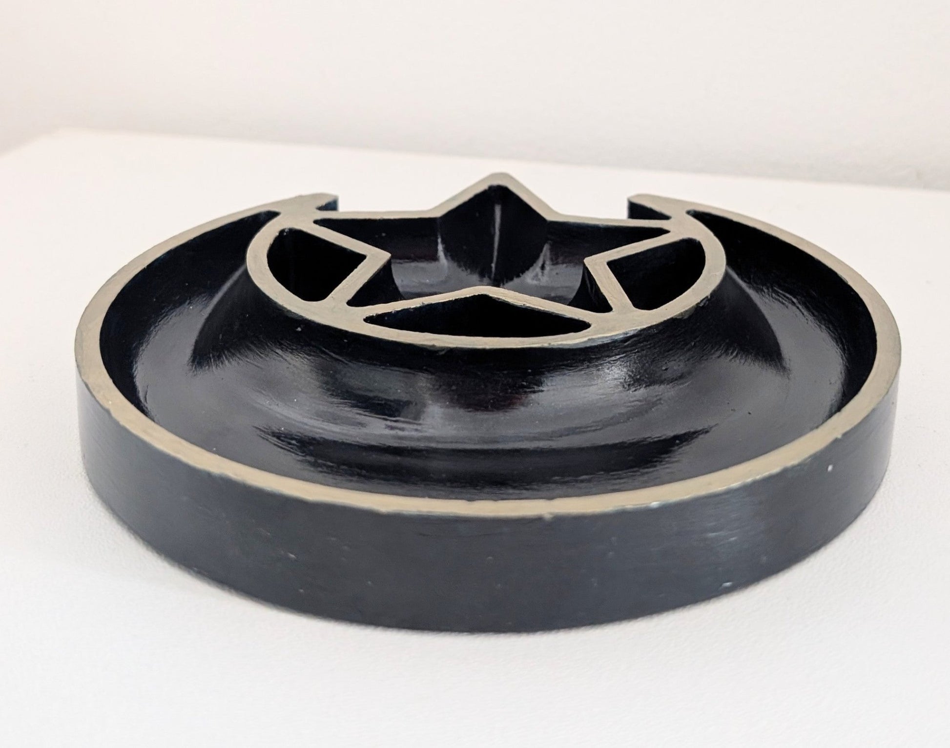 Hand Cast Moon and Stars Trinket in Dark Blue + Pale Gold. Jewellery Holder 90s Gothcore Home Decor - Oh My Gothness