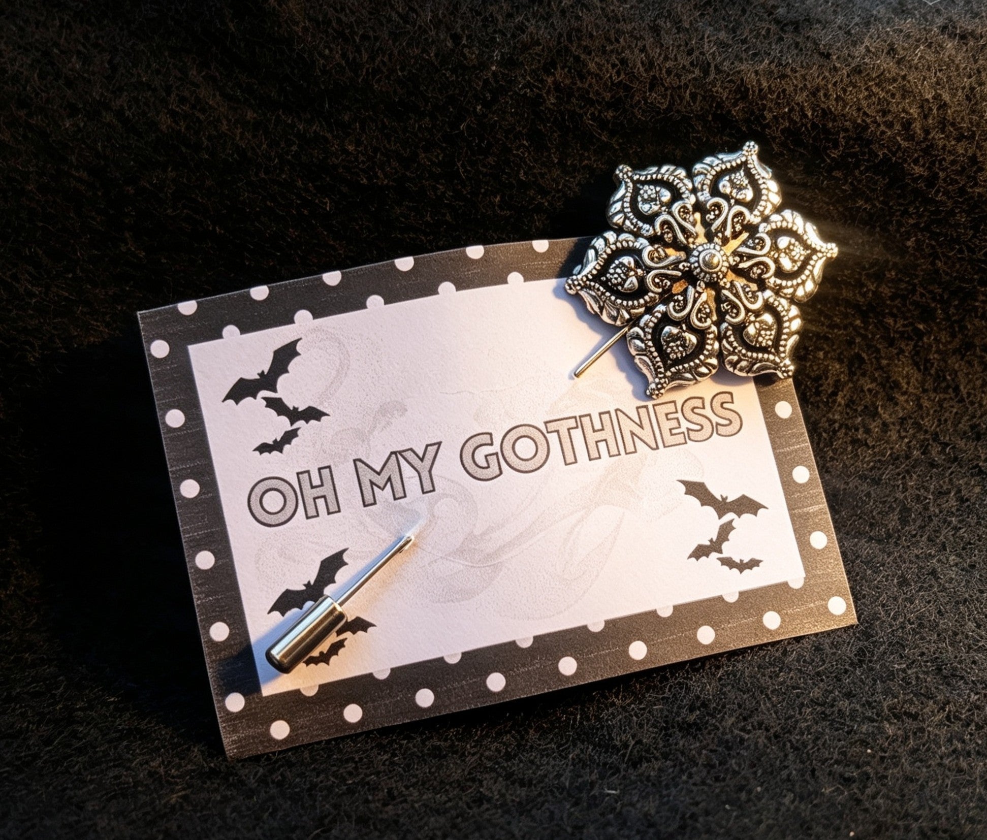 Hand made Silver metal tone decorative flower lapel pin - Oh My Gothness