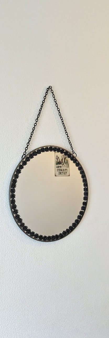 Hand Spiders Embellished 10" Round Wall Hanging Mirror - Oh My Gothness