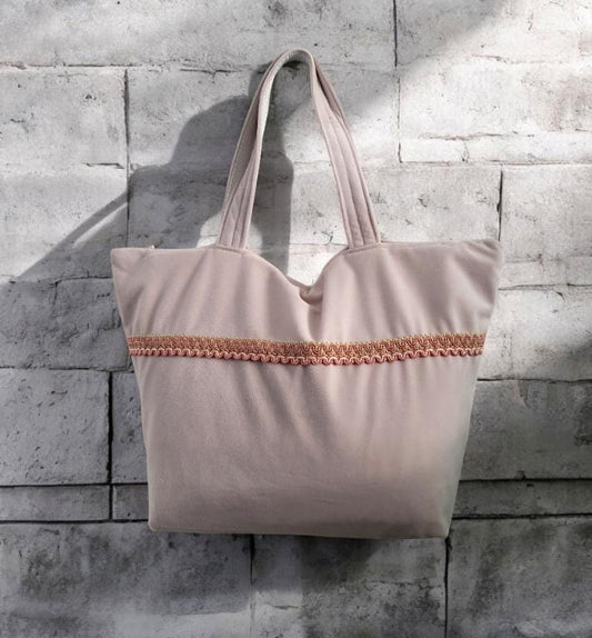 Handmade Blush Pink Velvet Tote Bag, Fully Lined Shopper - Oh My Gothness