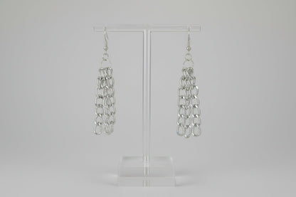 Handmade Dangle Chain Earrings Silver tone Metal Punk Girl Teen Gift - Oh My Gothness
