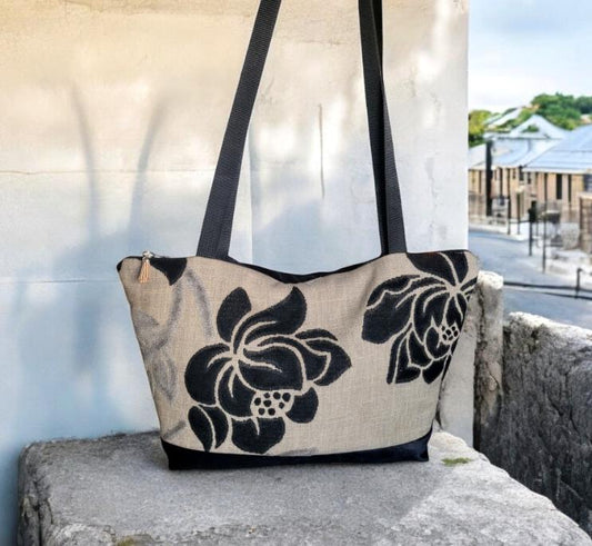 Handmade Jacquard Velvet Tote Bag, Floral Shopper Handbag - Oh My Gothness