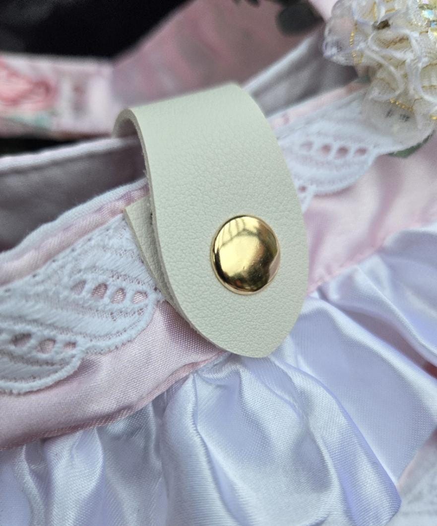 Handmade Lolita Kawaii Hand Bag Pink White Flowers Lace Frills Cosplay Tea Party - Oh My Gothness