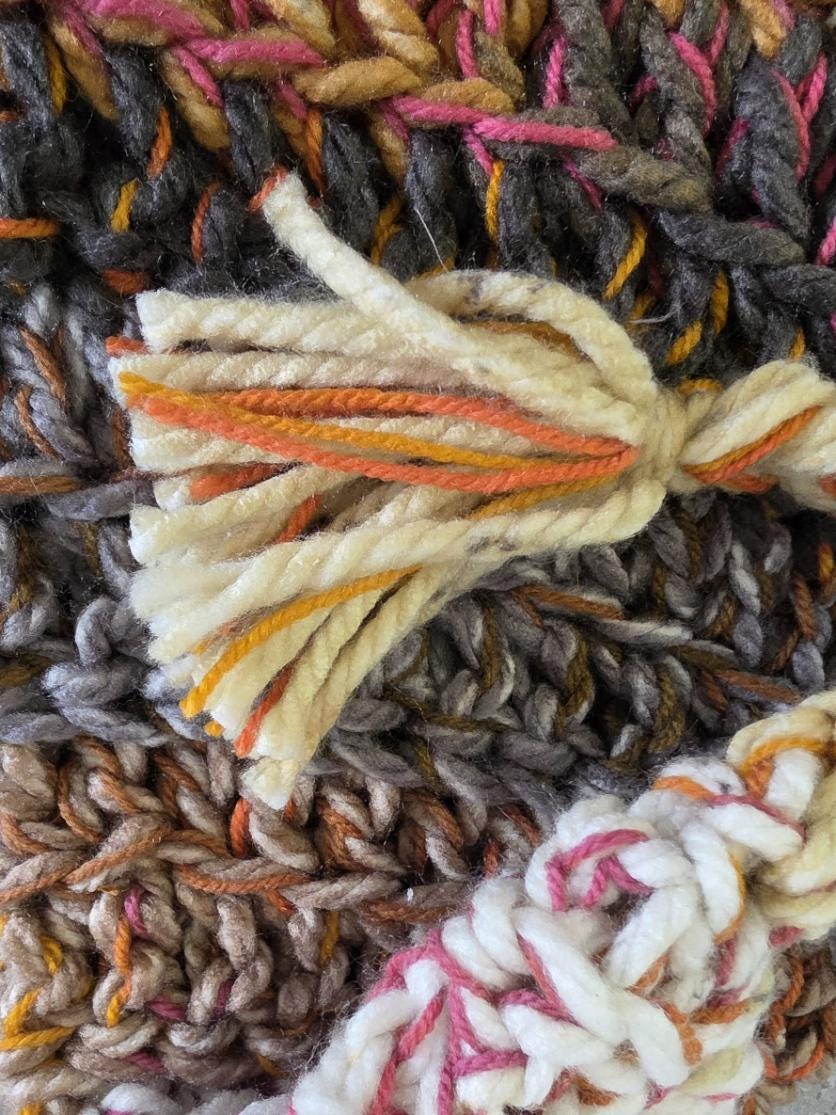 Handmade Woodland Wizard Pixie Hat - OOAK Autumn Gold Brown Cream Chunky Crochet - Oh My Gothness