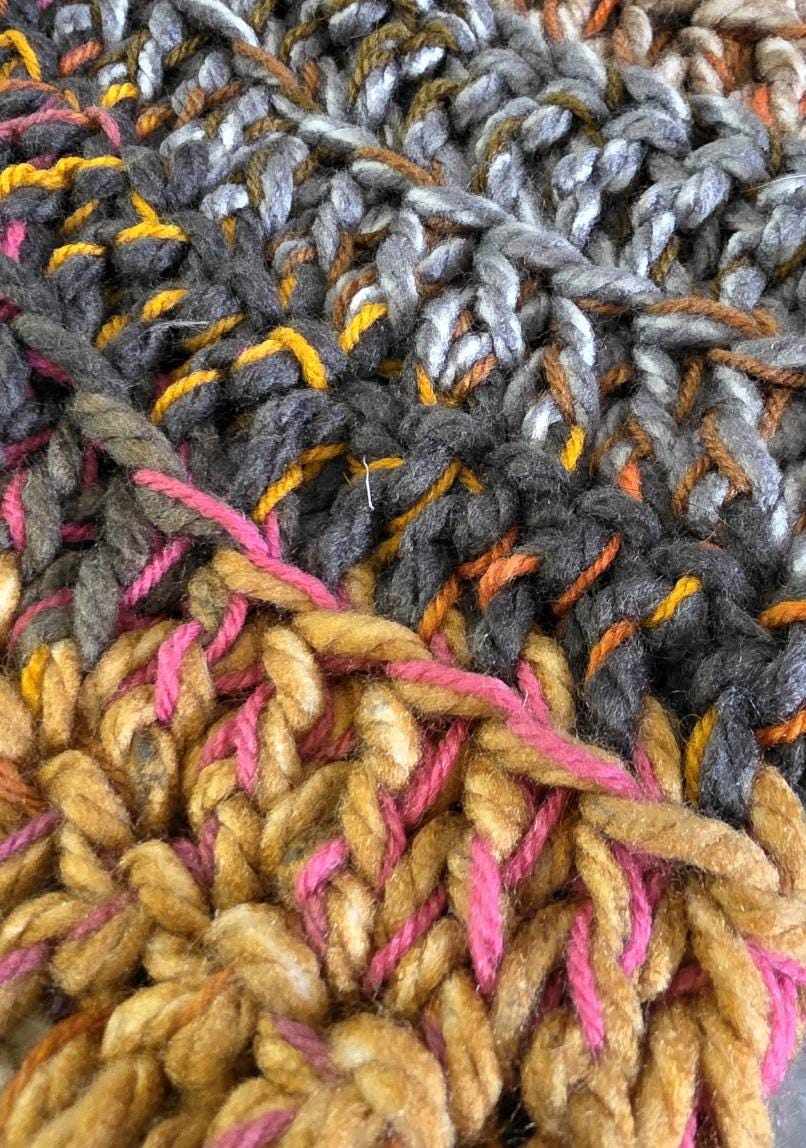 Handmade Woodland Wizard Pixie Hat - OOAK Autumn Gold Brown Cream Chunky Crochet - Oh My Gothness