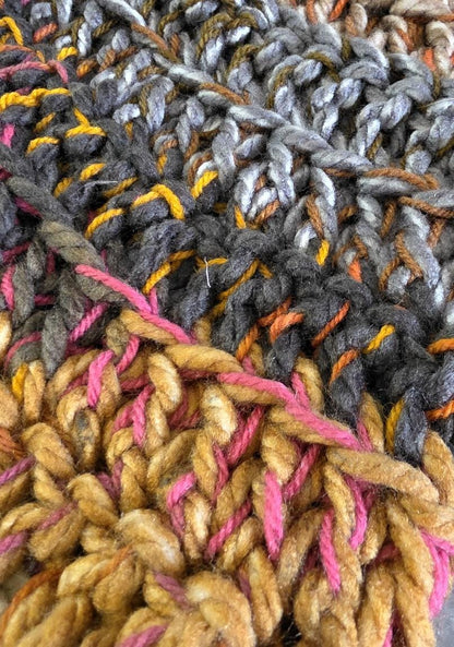 Handmade Woodland Wizard Pixie Hat - OOAK Autumn Gold Brown Cream Chunky Crochet - Oh My Gothness