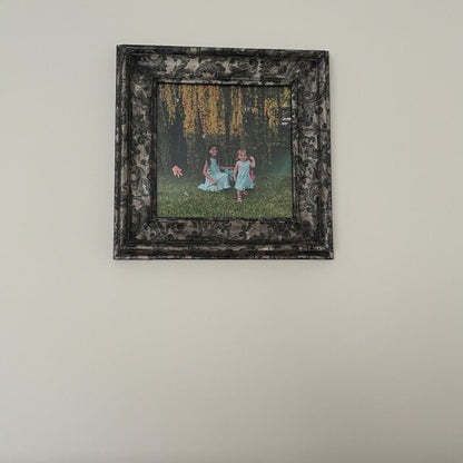 6 x 4" red wooden photo picture frame. Hand embellished+ painted gothic charms crosses skulls gems spiders funky gothic home decor gift insp