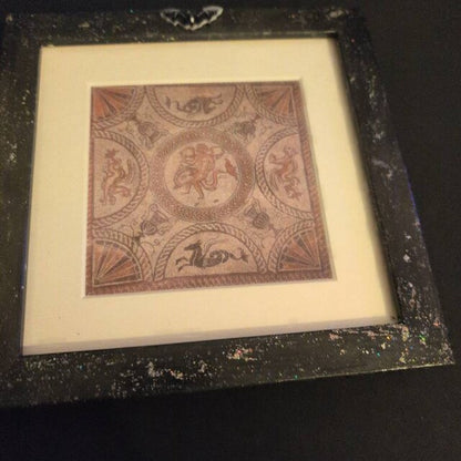 6 x 4" red wooden photo picture frame. Hand embellished+ painted gothic charms crosses skulls gems spiders funky gothic home decor gift insp