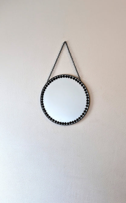 Hand Spiders Embellished 10" Round Wall Hanging Mirror