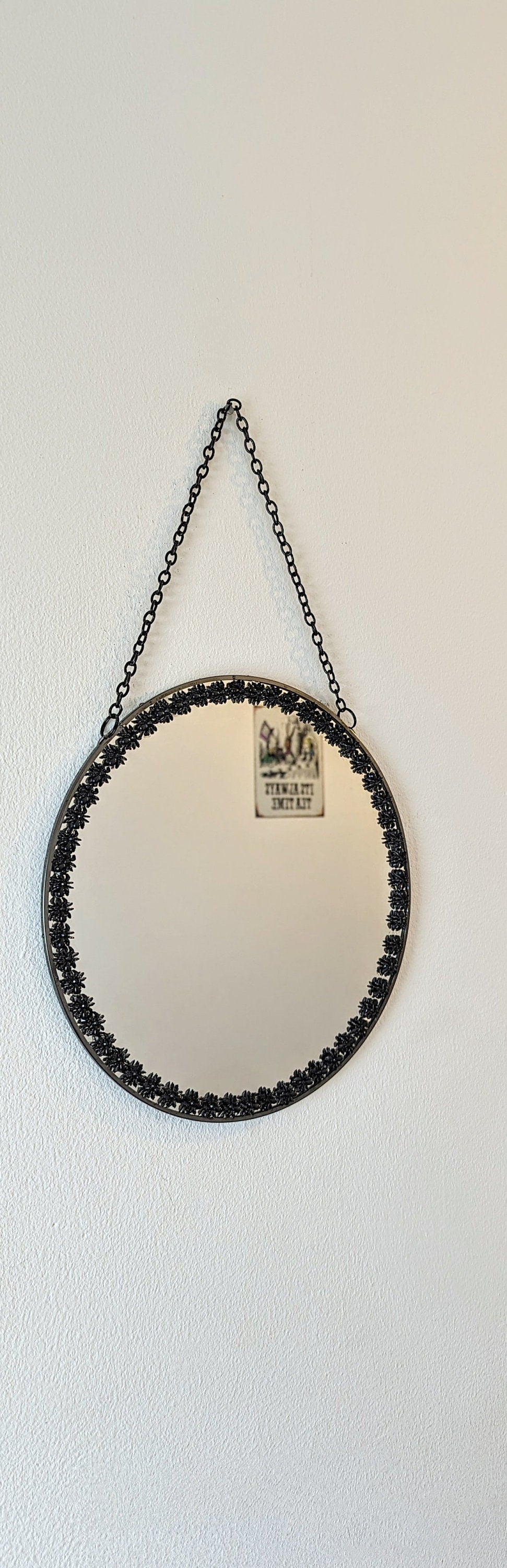Hand Spiders Embellished 10" Round Wall Hanging Mirror