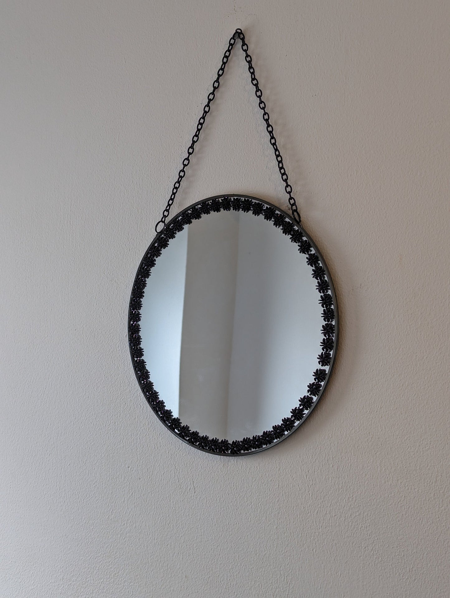 Hand Spiders Embellished 10" Round Wall Hanging Mirror