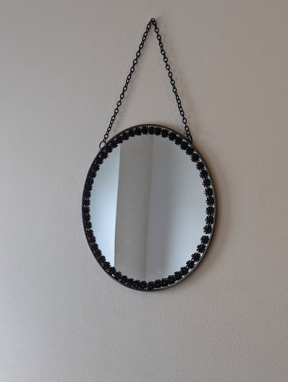 Hand Spiders Embellished 10" Round Wall Hanging Mirror