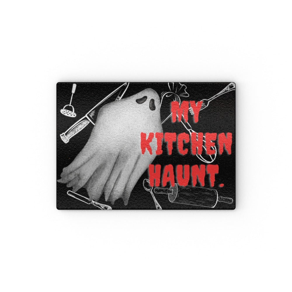 Funny Ghost Tempered Glass Chopping Board - Spooky Kitchen Decor