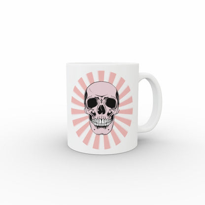 Ceramic Mug 11oz Gift Boxed Skull and Candy Pow Funky Pink White
