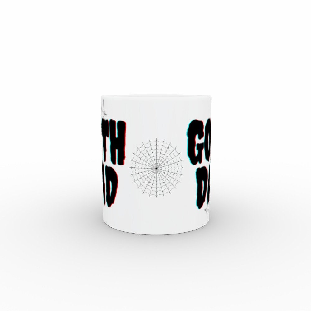 Ceramic Mug 11oz Gift Boxed Fun Mono  Goth Dad BlackWhite Fathers Day Birthday
