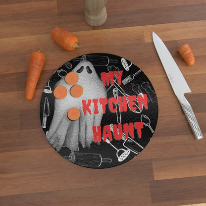 Funny Ghost Tempered Glass Chopping Board - Spooky Kitchen Decor